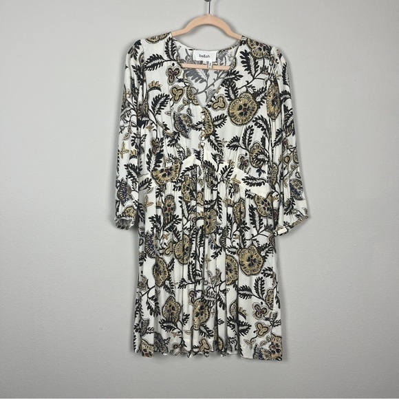 ba&sh White Volver Floral Paisley Dress in Ecru - Picture 2 of 4